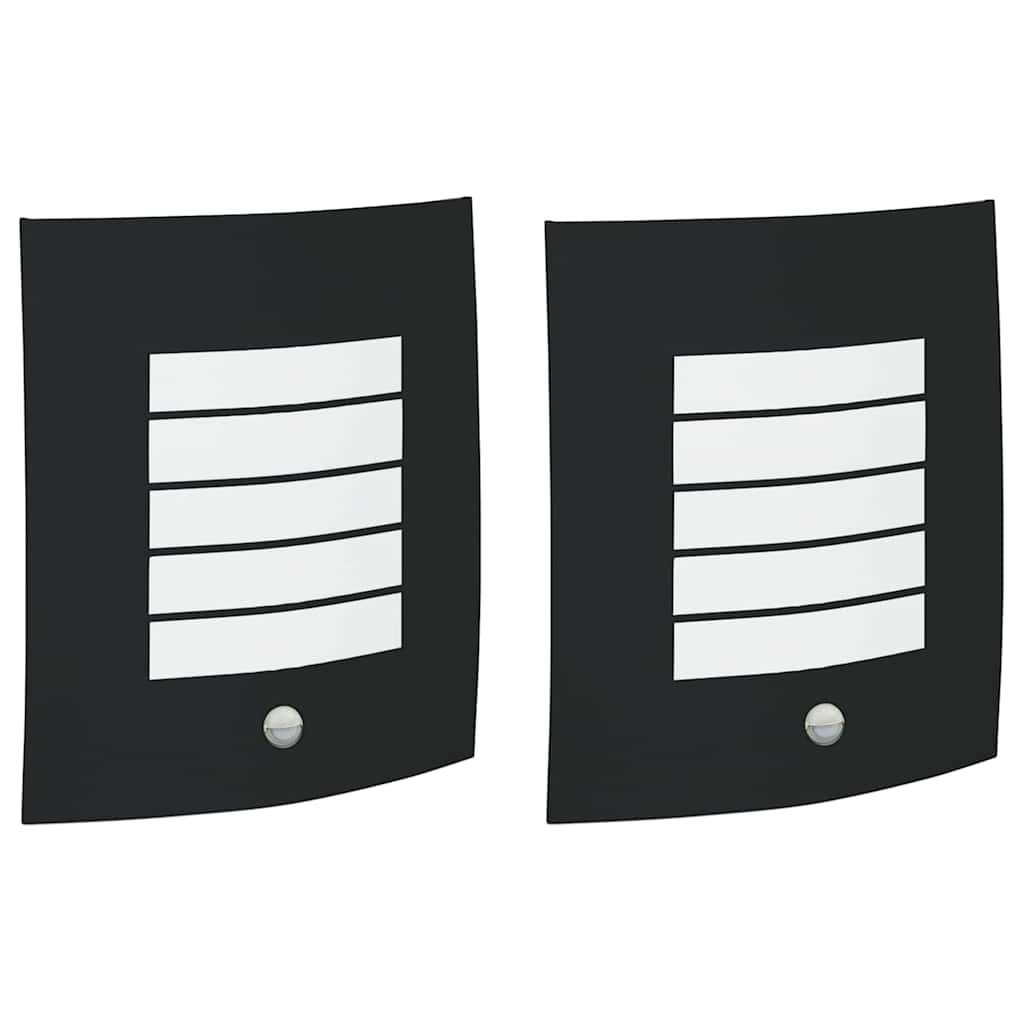 Vanjska zidna lampa 2 pcs Crna 23.5 x 9 x 26 cm