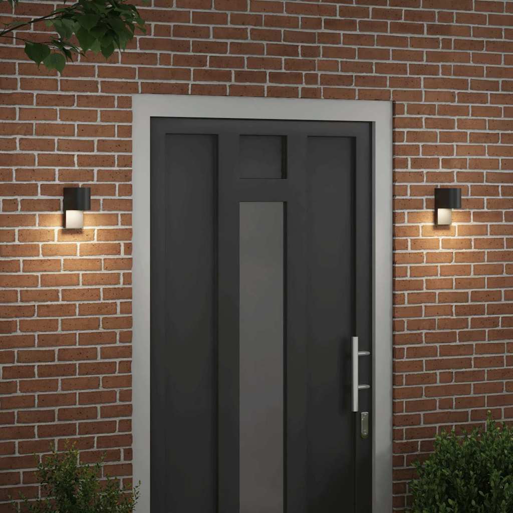 Vanjska zidna lampa 2 pcs Crna 12 x 7 x 15 cm Nehrđajući čelik