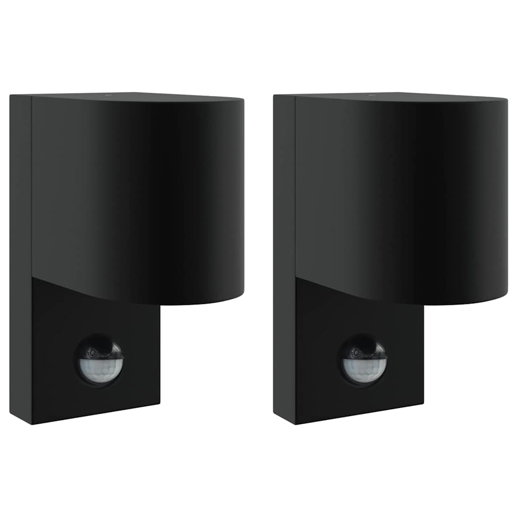 Vanjska zidna lampa 2 pcs Crna 12 x 7 x 15 cm Nehrđajući čelik