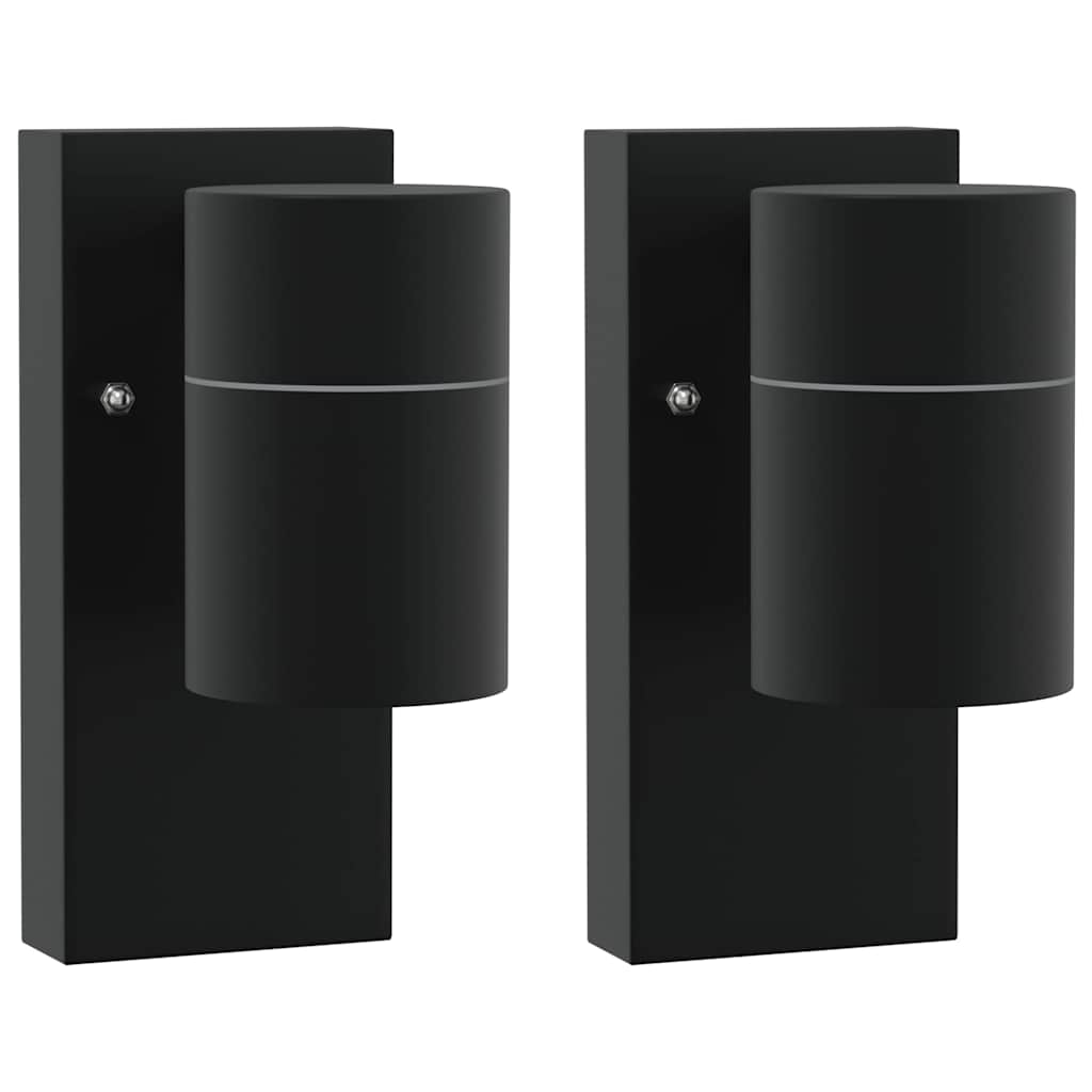 Vanjska zidna lampa 2 pcs Crna 6,5 x 10,5 x 16 cm