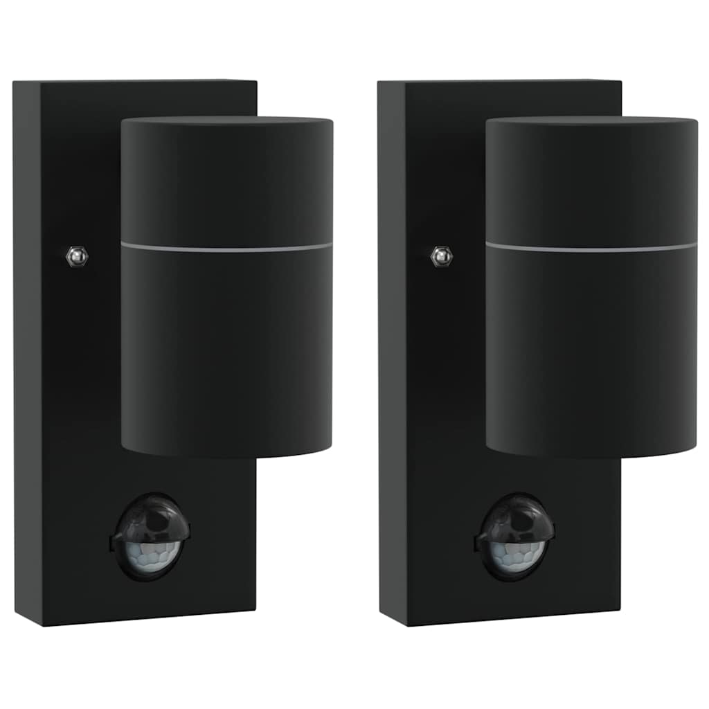 Vanjska zidna lampa 2 pcs Crna 6,5 x 10,5 x 16 cm