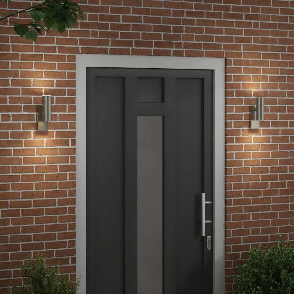 Vanjska zidna lampa 2 pcs Srebrno 7 x 10 x 22 cm