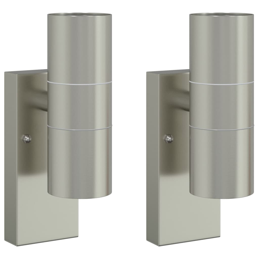 Vanjska zidna lampa 2 pcs Srebrno 7 x 10 x 22 cm