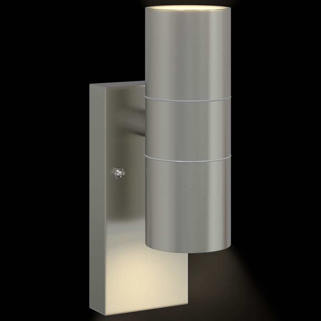 Vanjska zidna lampa 2 pcs Srebrno 7 x 10 x 22 cm