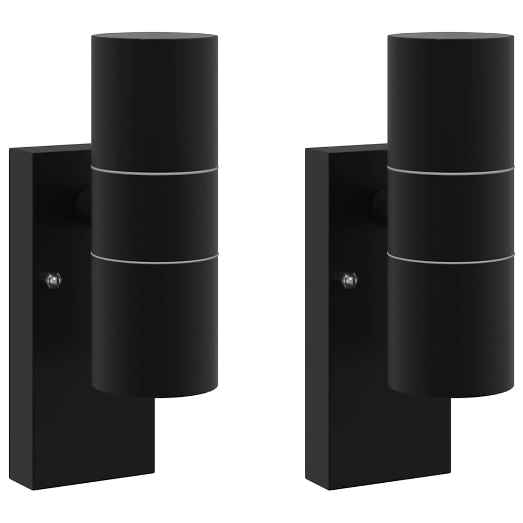 Vanjska zidna lampa 2 pcs Crna 7 x 10 x 22 cm