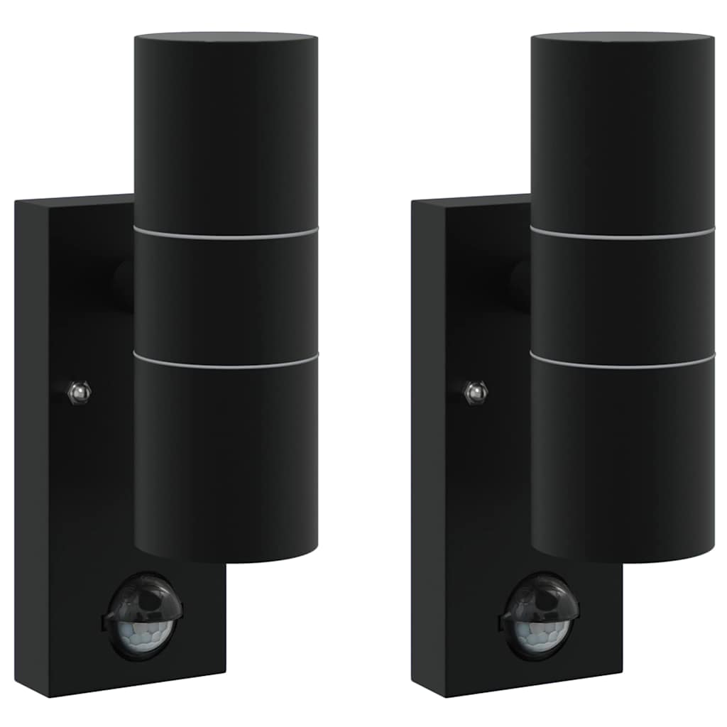 Vanjska zidna lampa 2 pcs Crna 7 x 10 x 22 cm