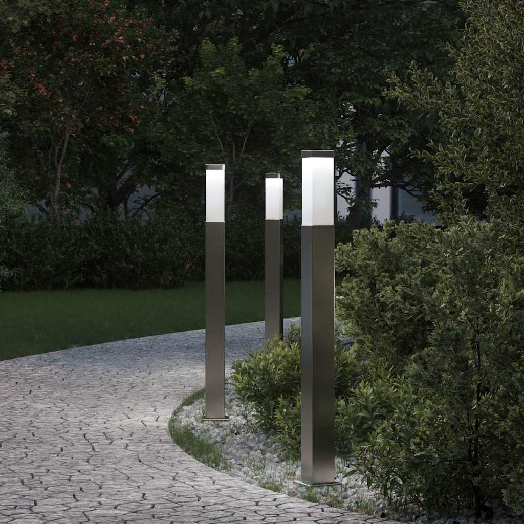 Stupić za zidne lampe 3 kom 80 cm nehrđajući čelik IP44