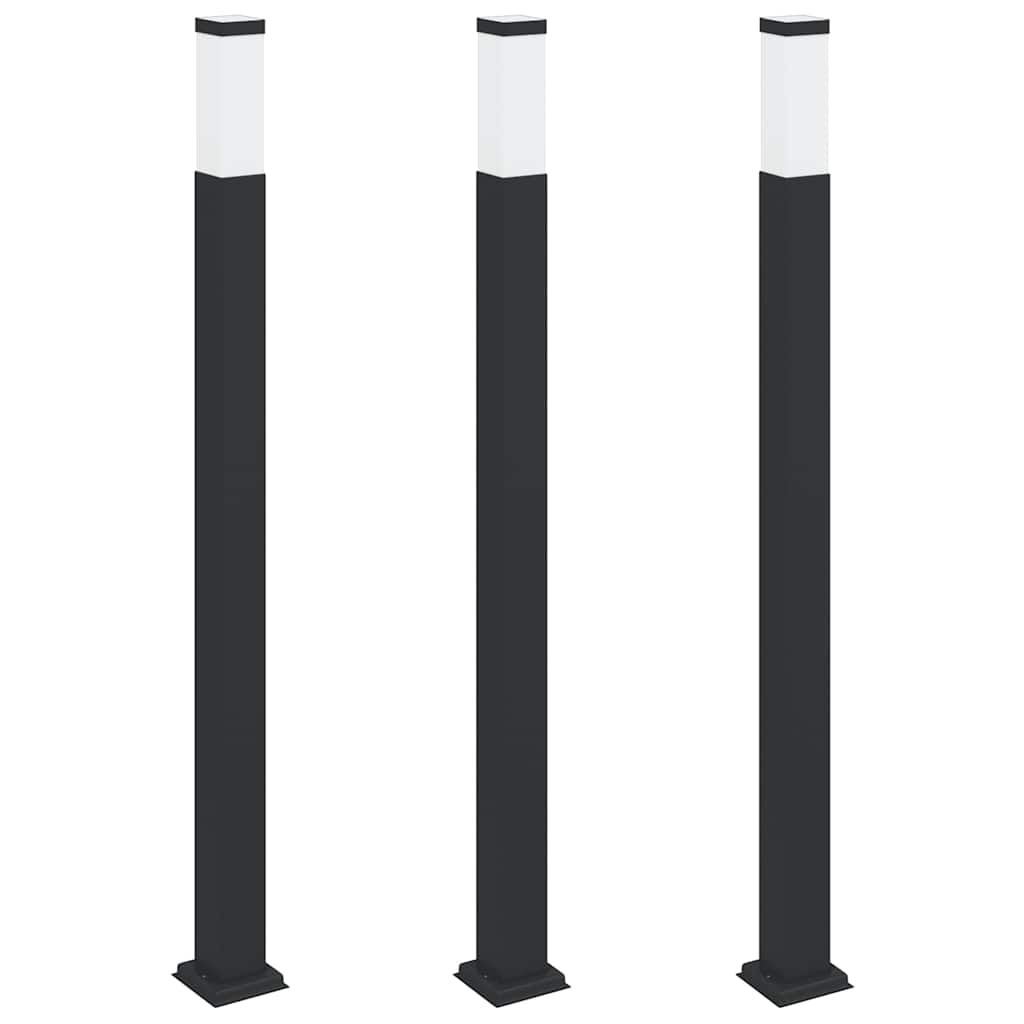 Stupić za zidne lampe 3 kom 110 cm crne IP44