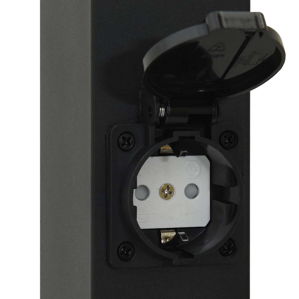 Stupić za zidne svjetiljke sa senzorom i utičnicom 3 kom 110 cm crne IP44