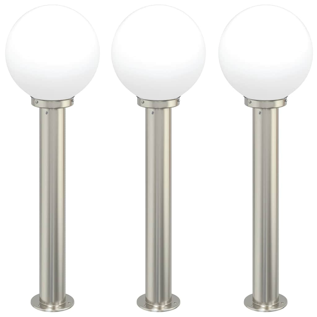 Stupić za zidne lampe 3 kom 80 cm nehrđajući čelik IP44