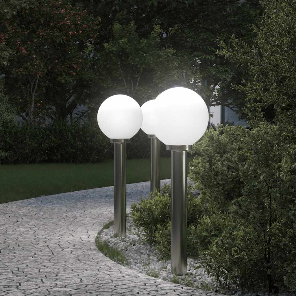 Stupić za zidne lampe 3 kom 80 cm nehrđajući čelik IP44