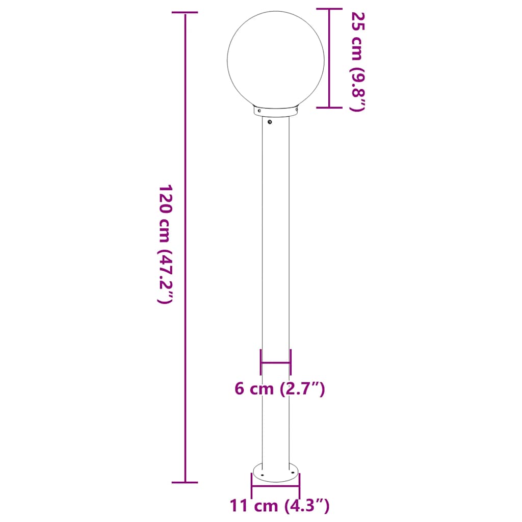 Stupić za svjetlo 120 cm od nehrđajućeg čelika IP44