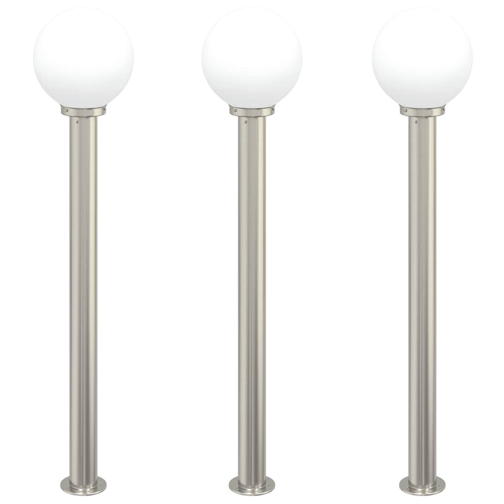 Stupić za zidne lampe 3 kom 120 cm od nehrđajućeg čelika IP44