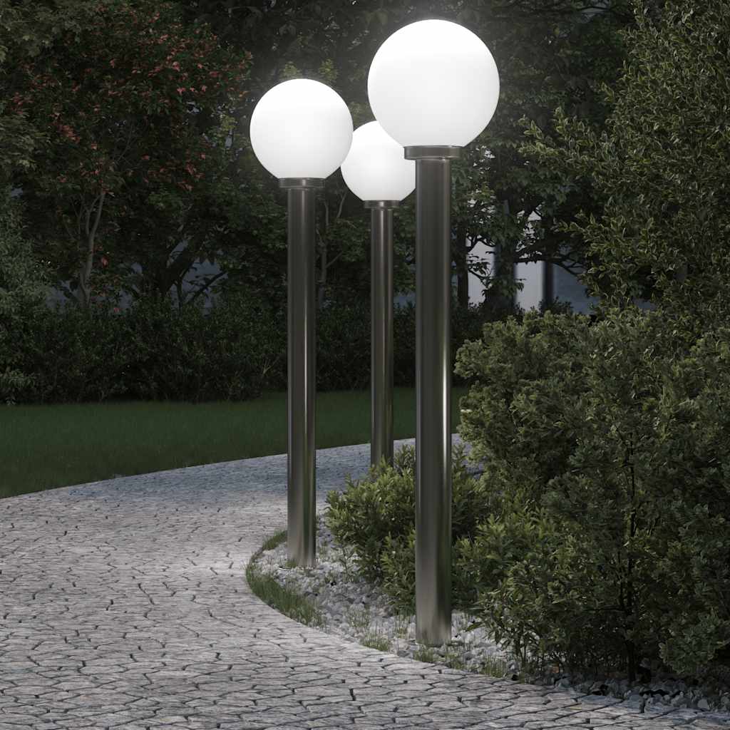 Stupić za zidne lampe 3 kom 120 cm od nehrđajućeg čelika IP44