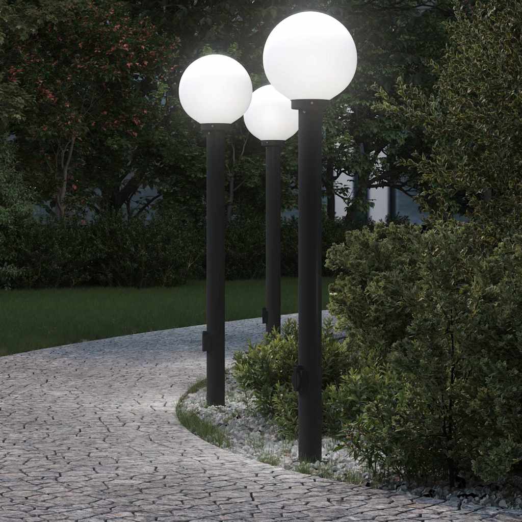 Stupić s utičnicom 3 kom 120 cm crne IP44