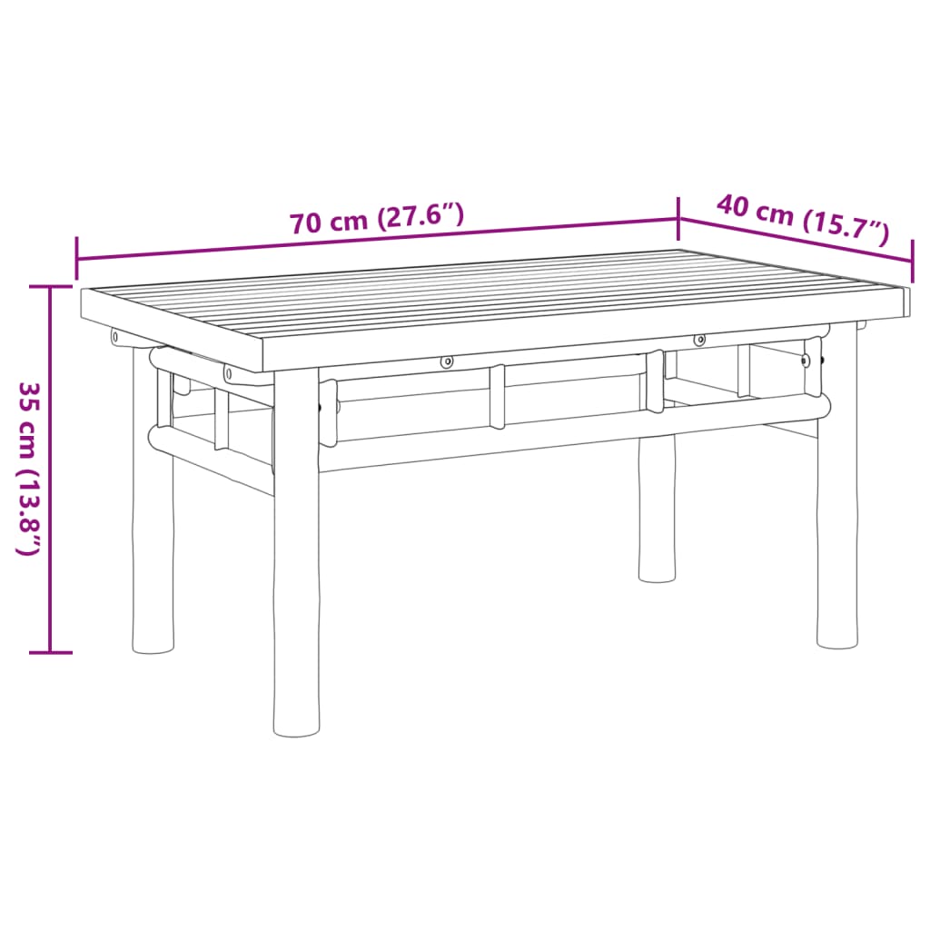 Stolić za kavu 70 x 40 x 35 cm od bambusa