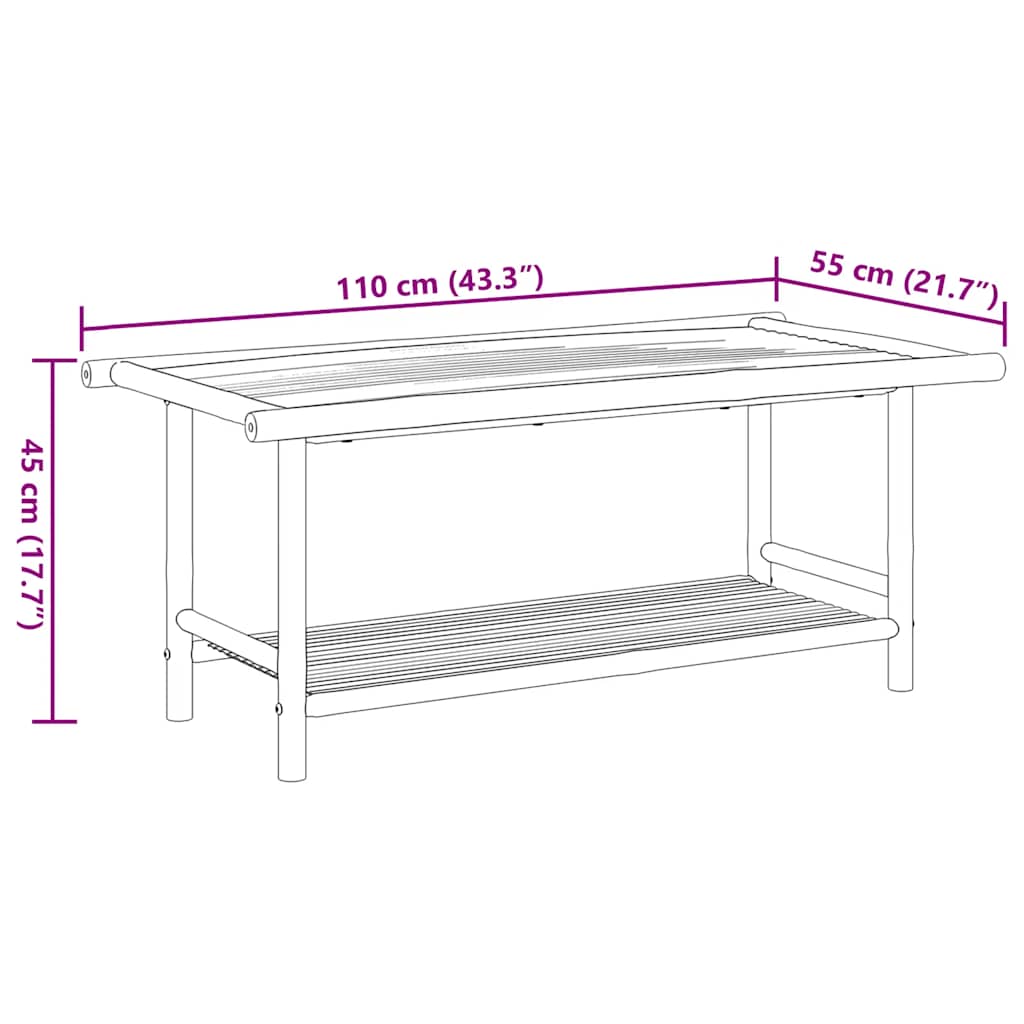 Stolić za kavu 110 x 55 x 45 cm bambus