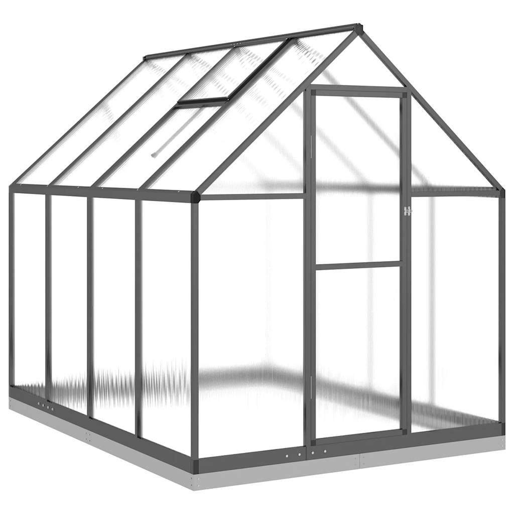 Staklenik s okvirom antracit 224 x 169 x 202 cm aluminijski