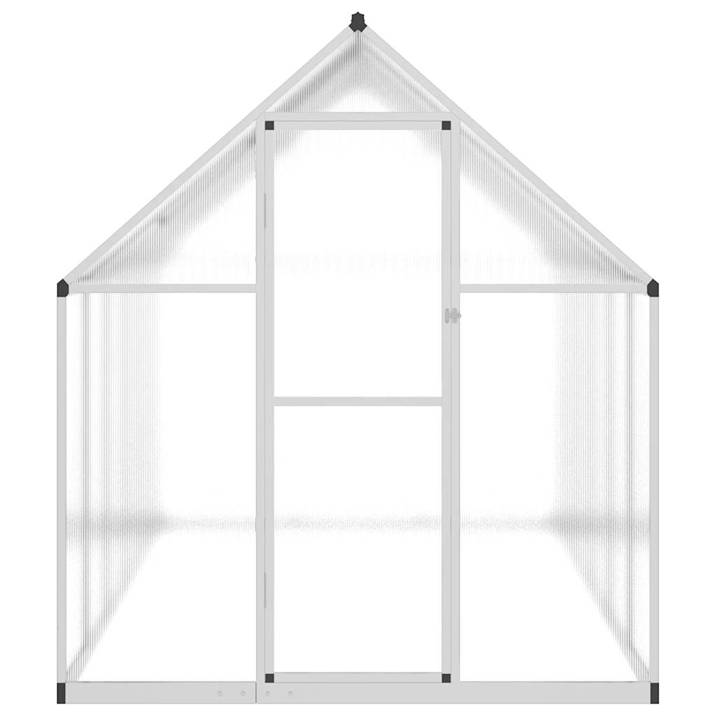 Staklenik s okvirom srebrni 334 x 169 x 195 cm aluminijski