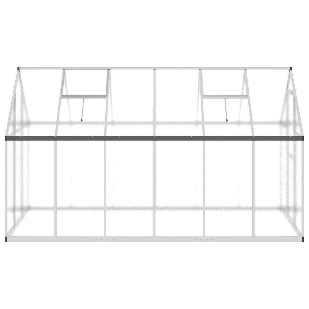 Staklenik s okvirom srebrni 334 x 169 x 195 cm aluminijski