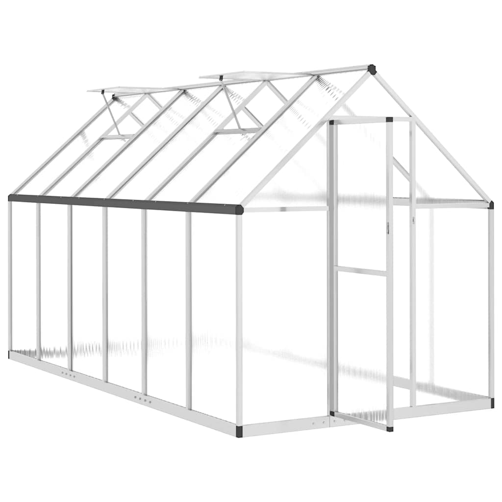 Staklenik s okvirom srebrni 334 x 169 x 195 cm aluminijski