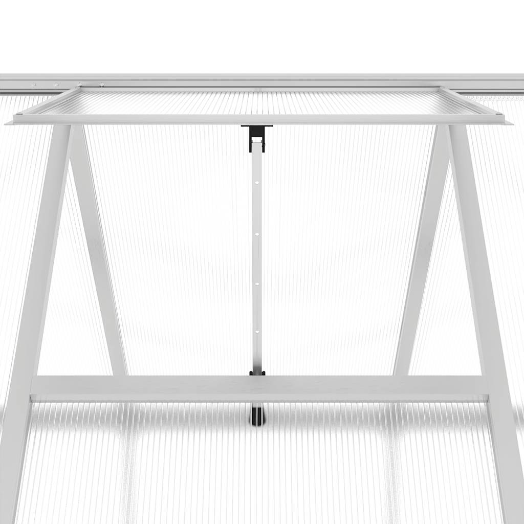 Staklenik s okvirom srebrni 334 x 169 x 195 cm aluminijski