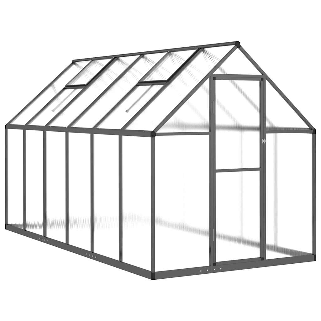 Staklenik s okvirom antracit 334 x 169 x 195 cm aluminijski