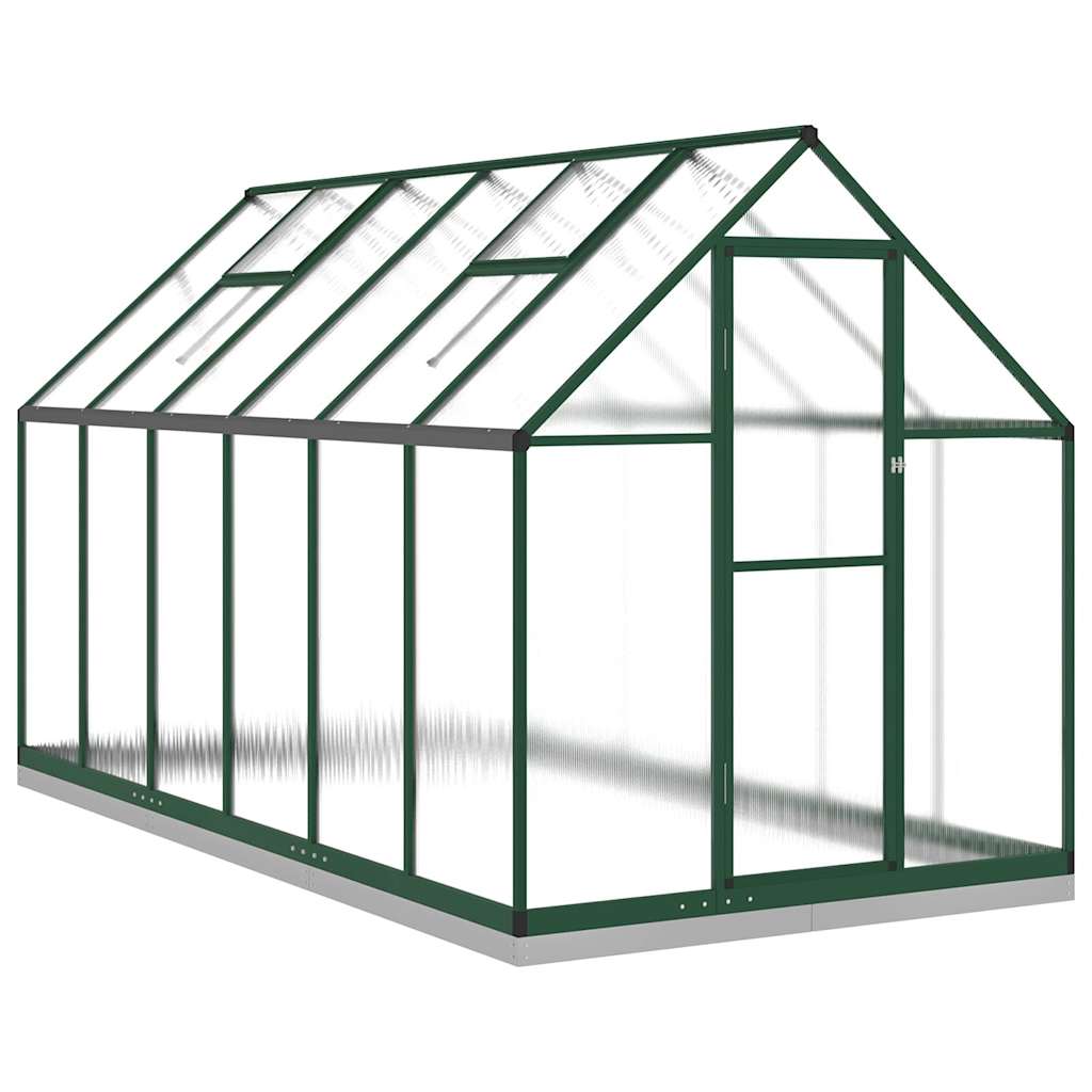 Staklenik s okvirom zeleni 334 x 169 x 202 cm aluminijski