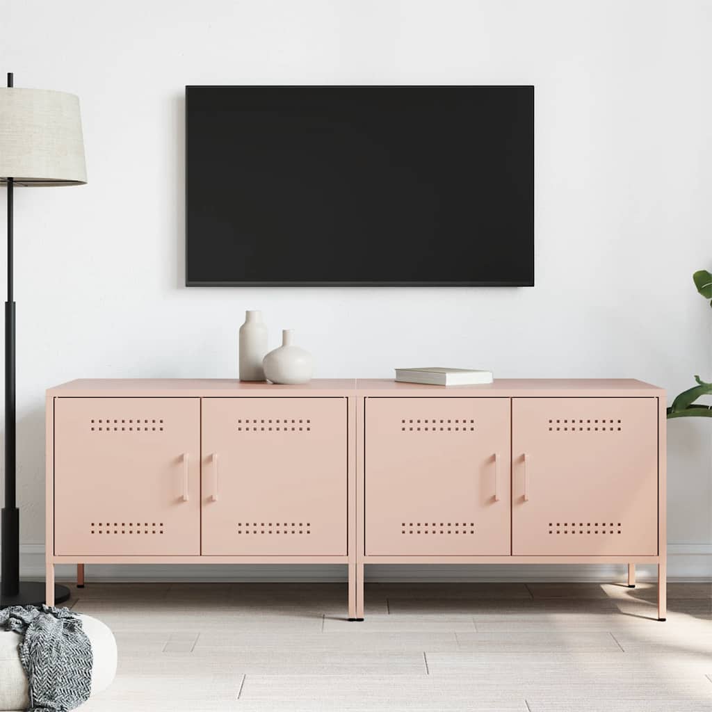 TV ormarići 2 kom ružičasti 68 x 39 x 50,5 cm čelični