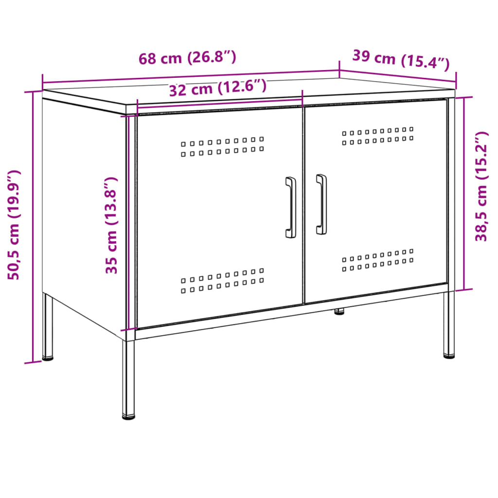 TV ormarići 2 kom antracit 68 x 39 x 50,5 cm čelični