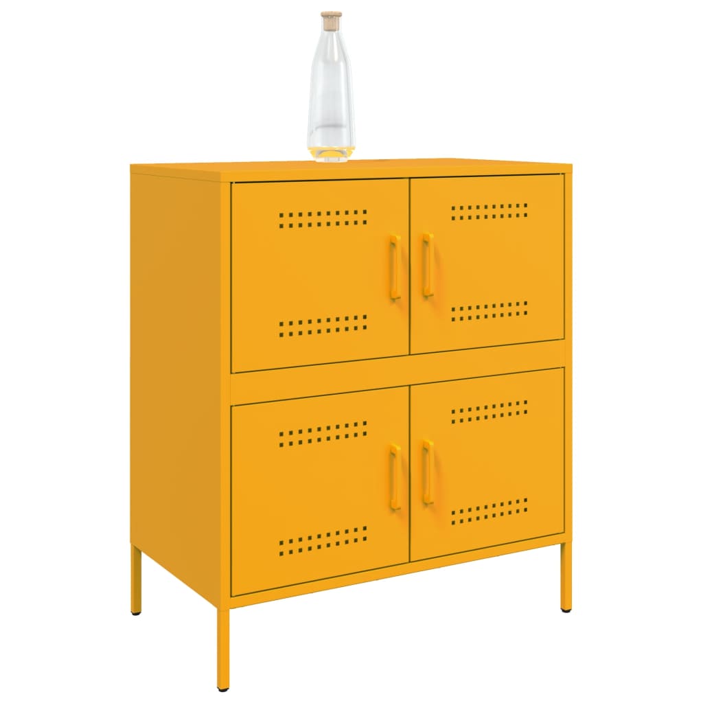 Komoda boja senfa 68 x 39 x 79 cm čelični