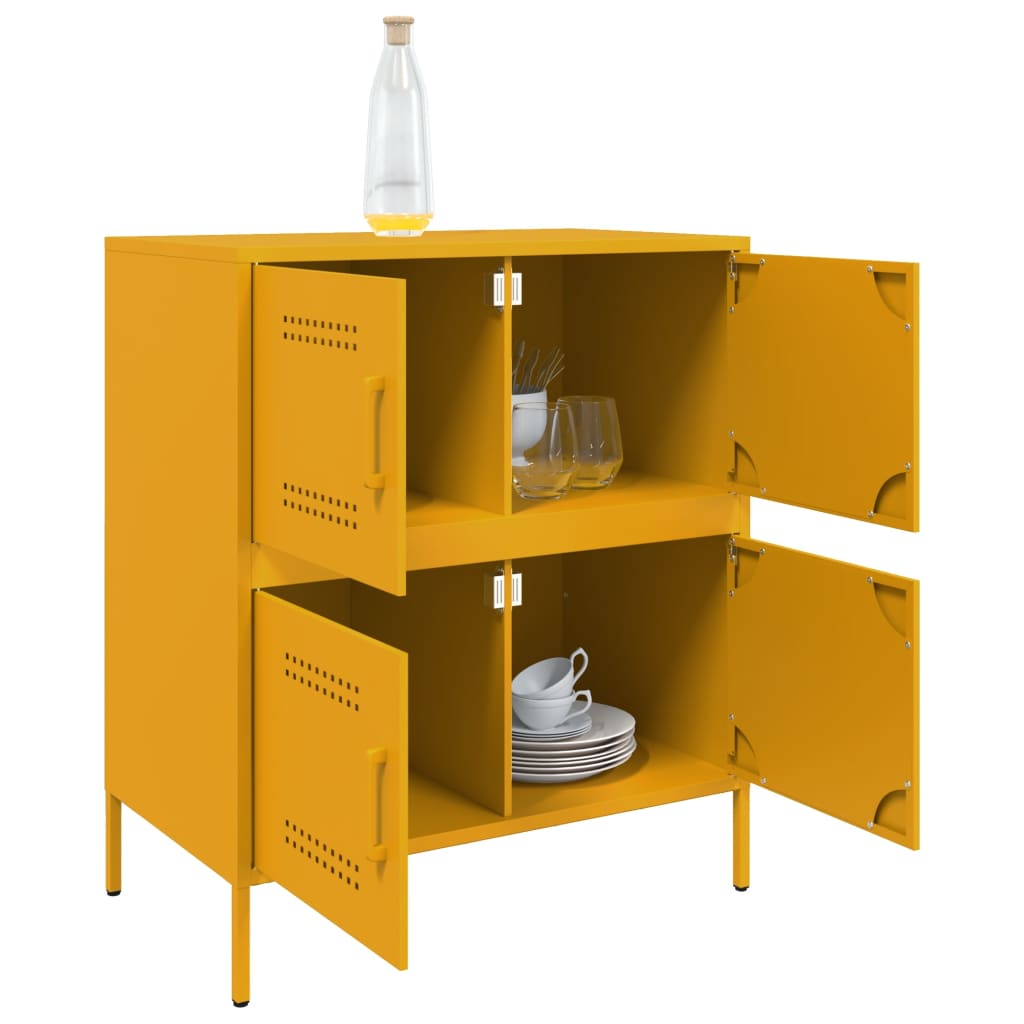 Komoda boja senfa 68 x 39 x 79 cm čelični