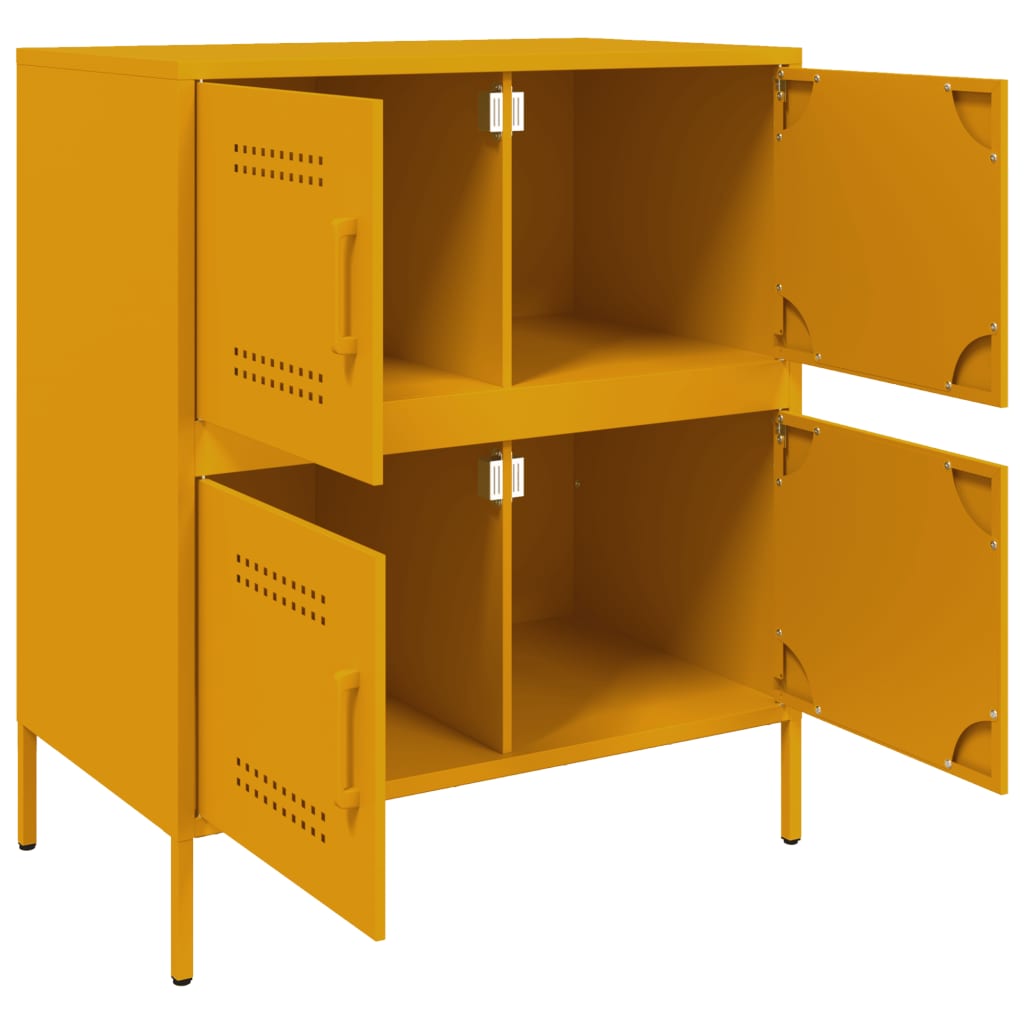 Komoda boja senfa 68 x 39 x 79 cm čelični