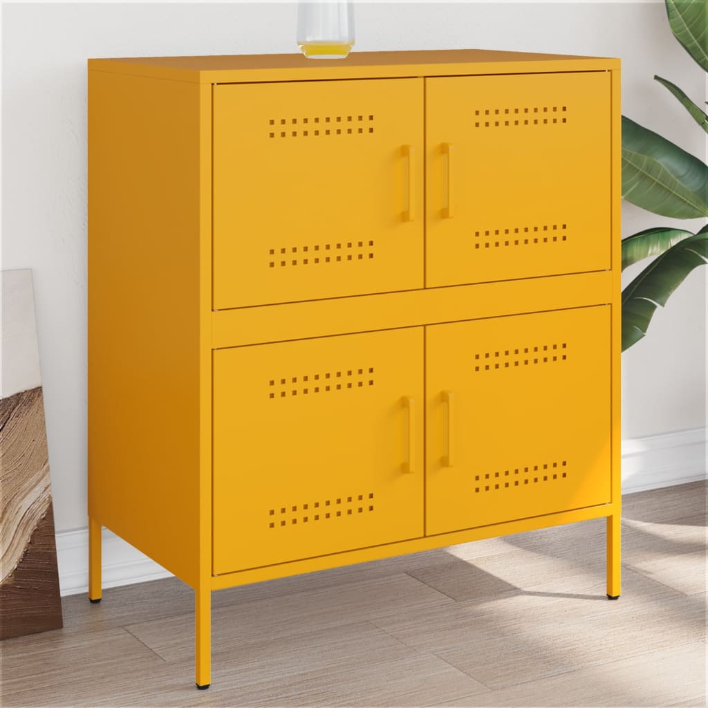 Komoda boja senfa 68 x 39 x 79 cm čelični
