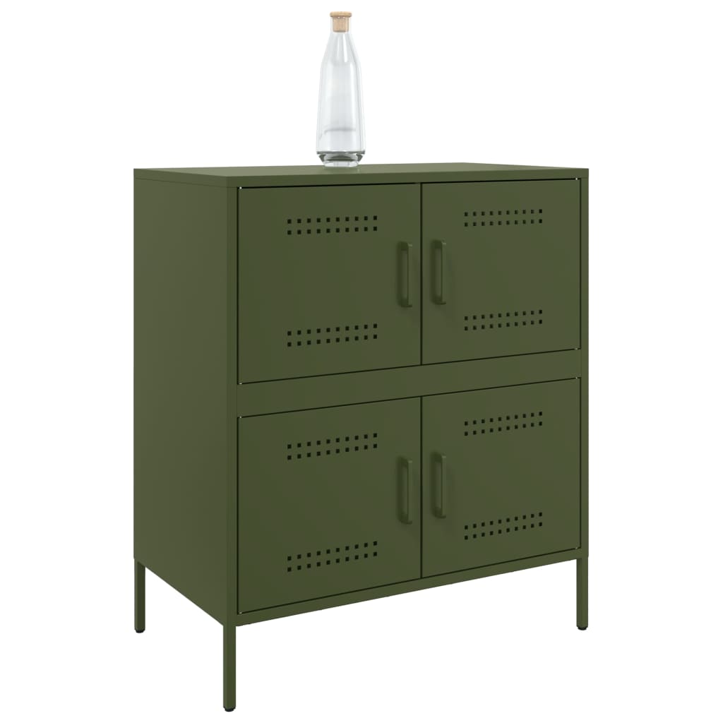 Komoda maslinastozeleni 68 x 39 x 79 cm čelična