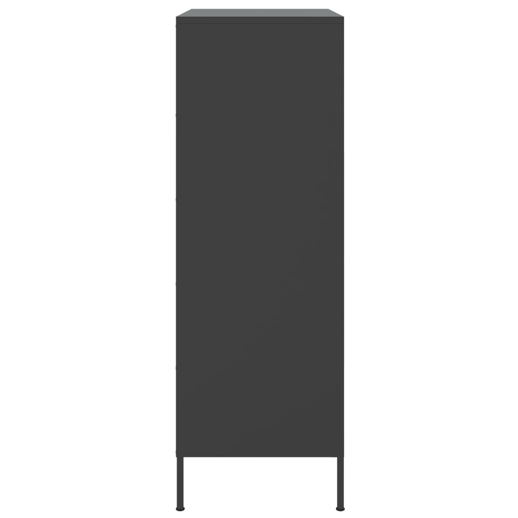 Visoka komoda crna 68 x 39 x 113 cm čelična