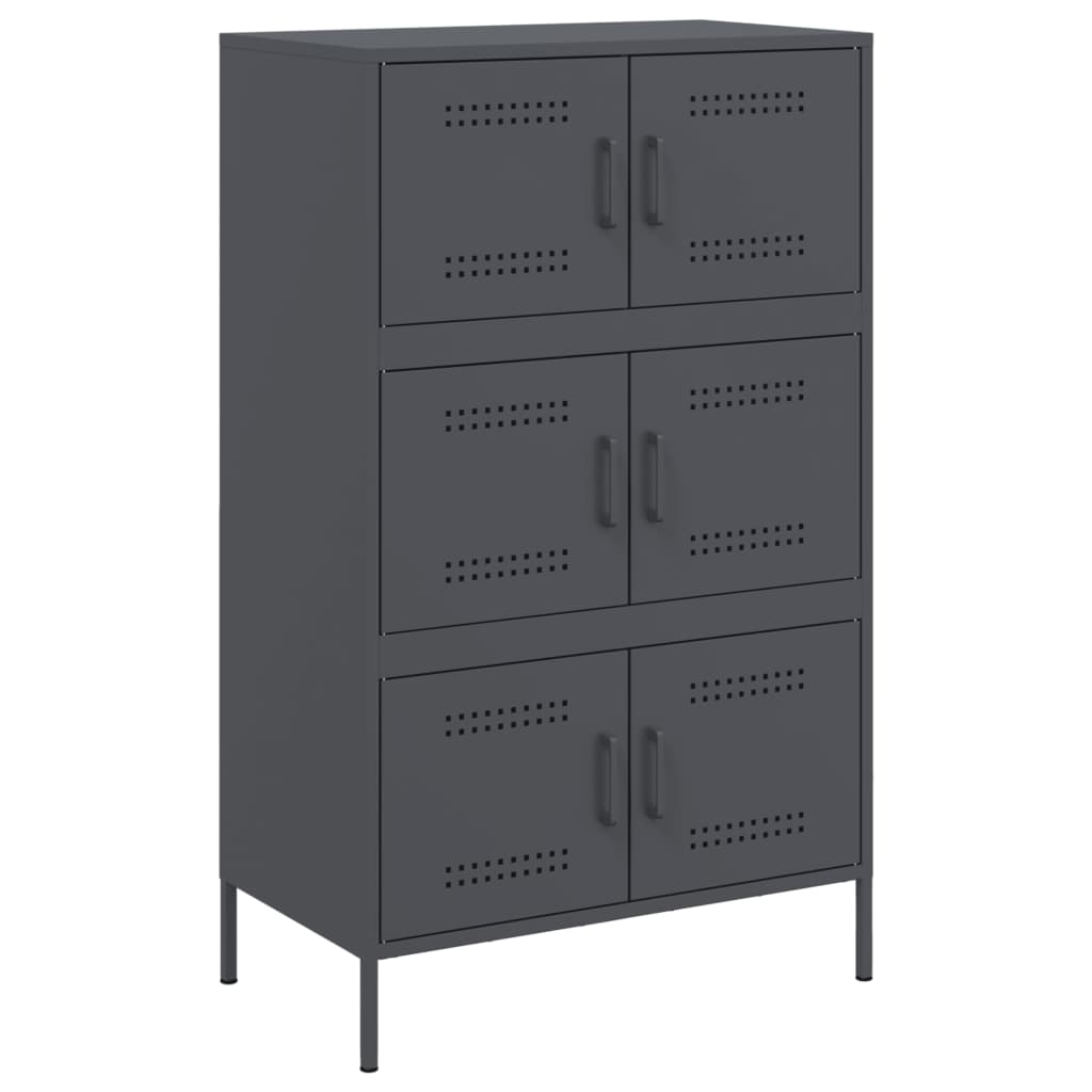 Visoka komoda antracit 67 x 39 x 113 cm čelična