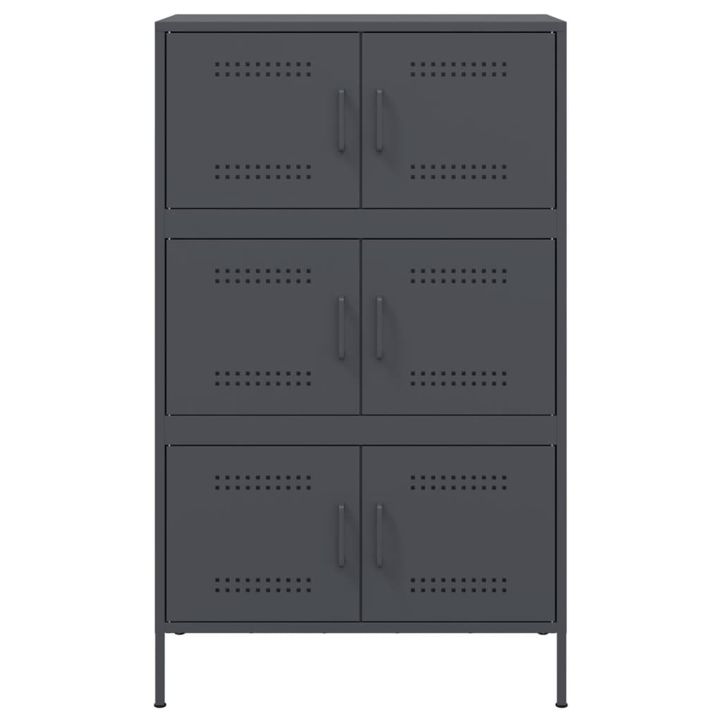 Visoka komoda antracit 67 x 39 x 113 cm čelična