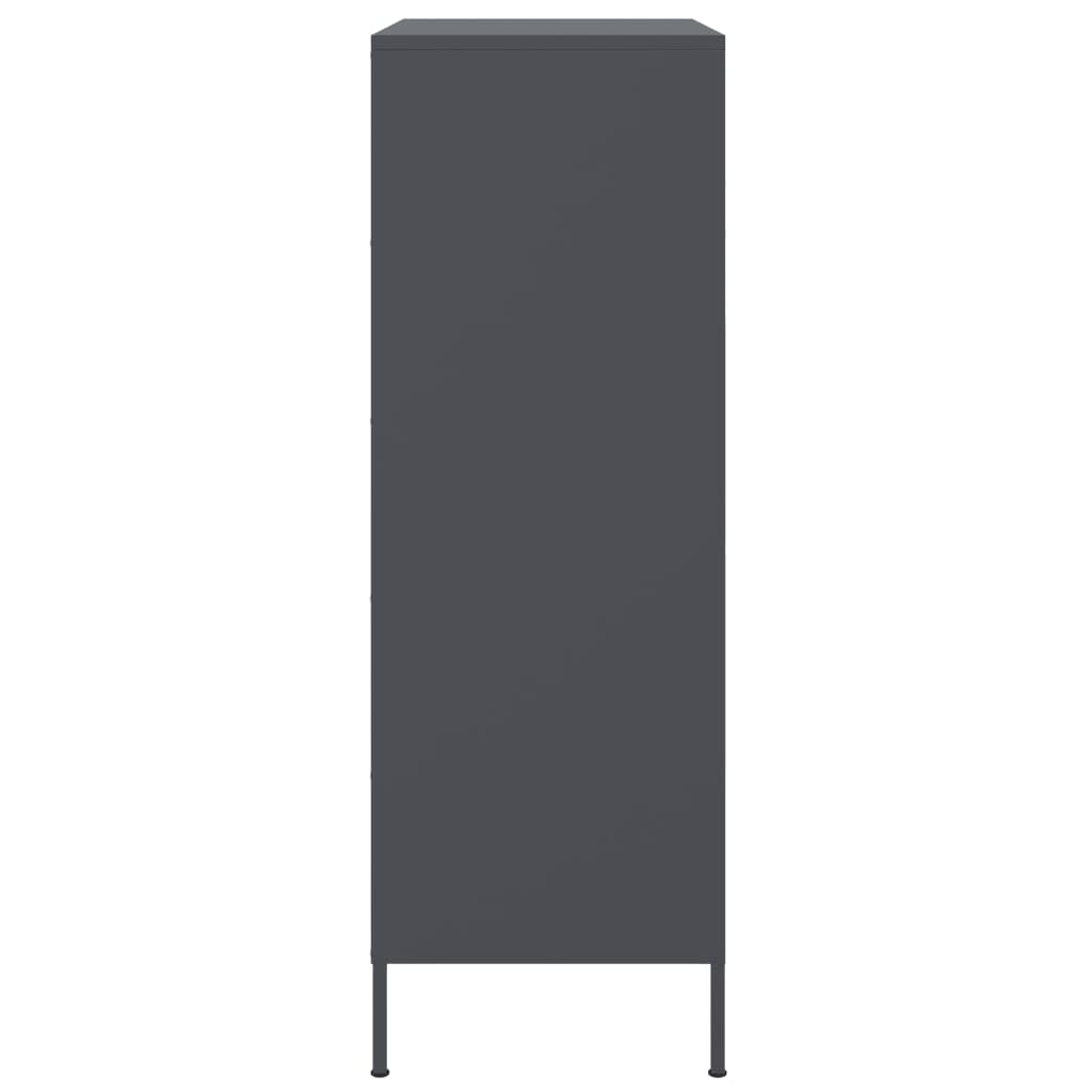 Visoka komoda antracit 67 x 39 x 113 cm čelična