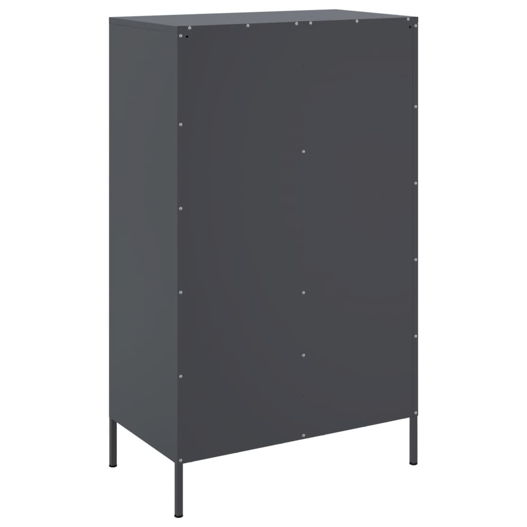Visoka komoda antracit 67 x 39 x 113 cm čelična