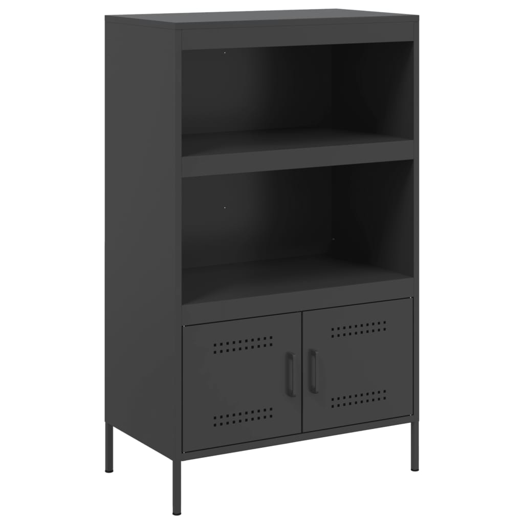 Visoka komoda crna 68 x 39 x 113 cm čelična