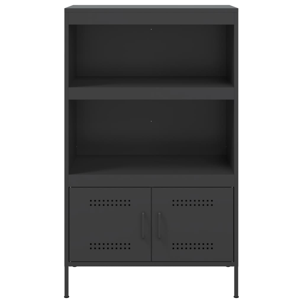 Visoka komoda crna 68 x 39 x 113 cm čelična