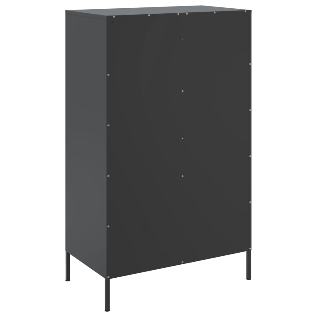Visoka komoda crna 68 x 39 x 113 cm čelična