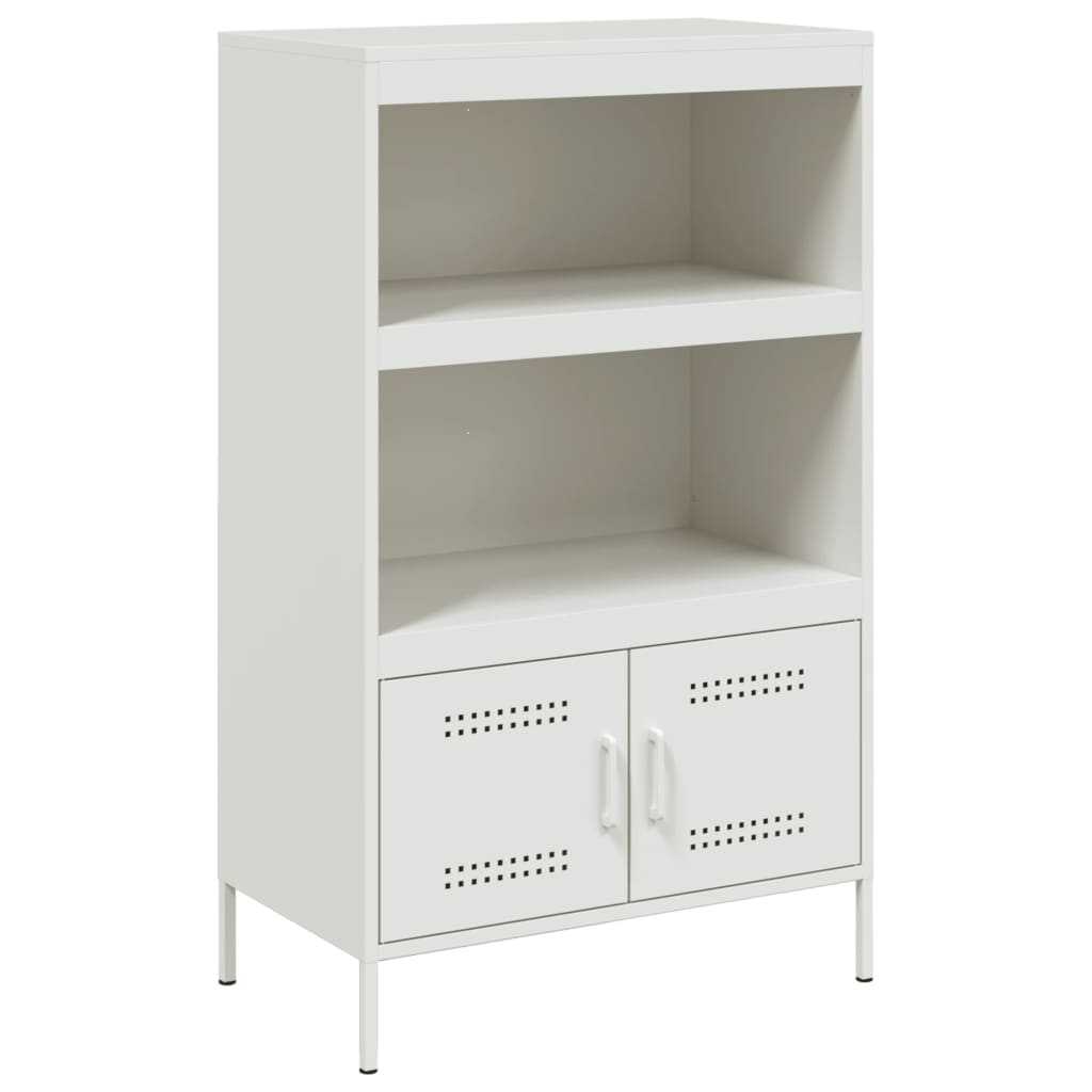Visoka komoda bijela 67 x 39 x 113 cm čelična