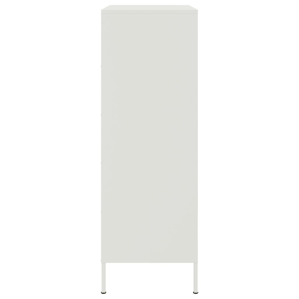 Visoka komoda bijela 67 x 39 x 113 cm čelična