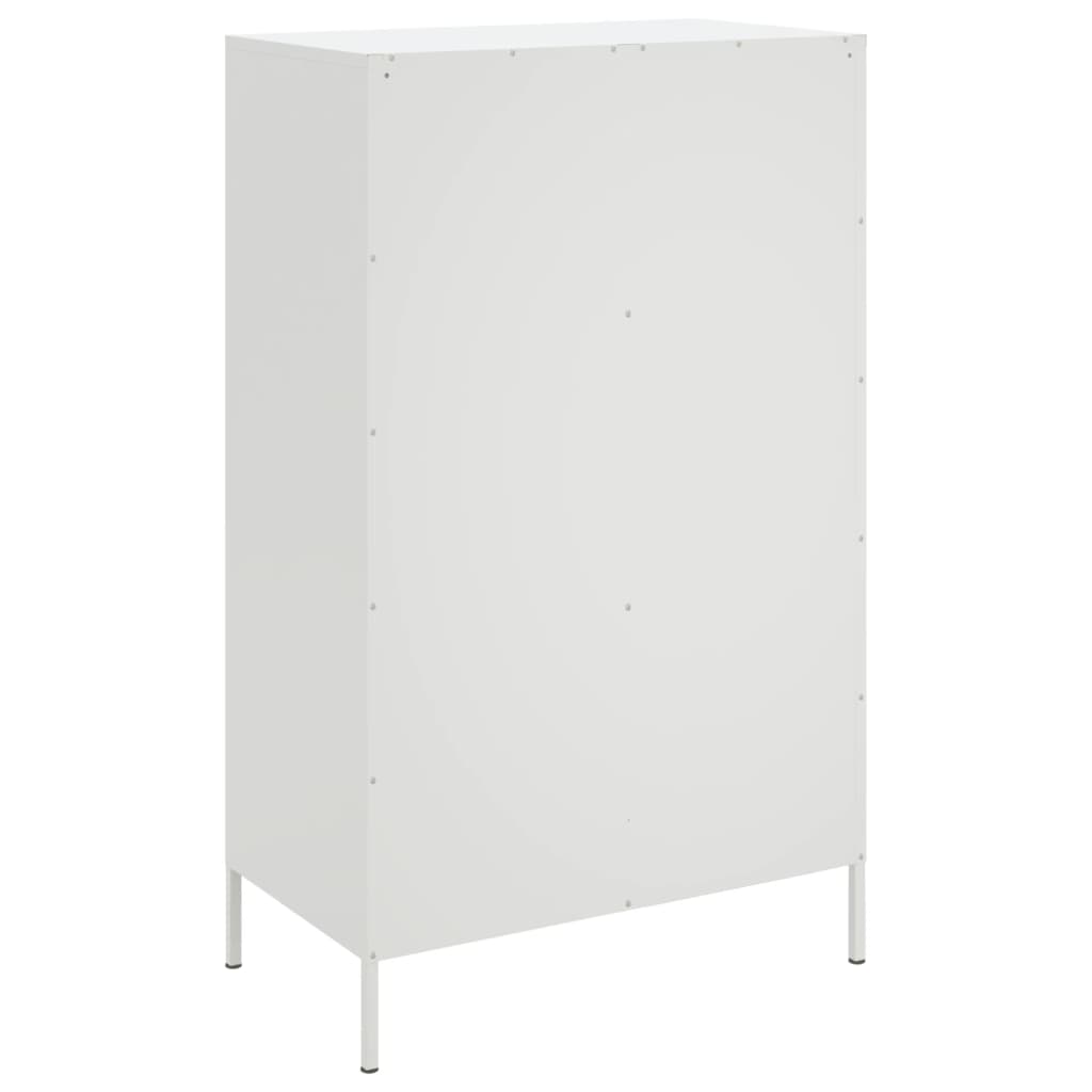 Visoka komoda bijela 67 x 39 x 113 cm čelična