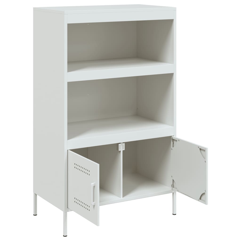 Visoka komoda bijela 67 x 39 x 113 cm čelična