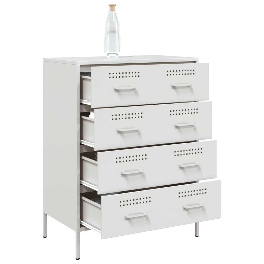 Komoda bijela 68 x 39 x 89 cm čelična