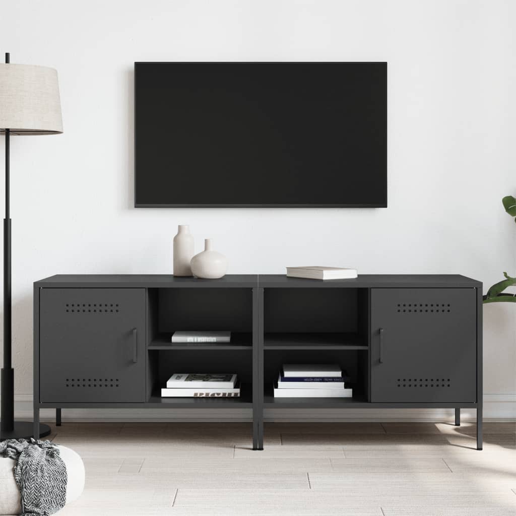 TV ormarići 2 kom crni 68 x 39 x 50,5 cm čelični
