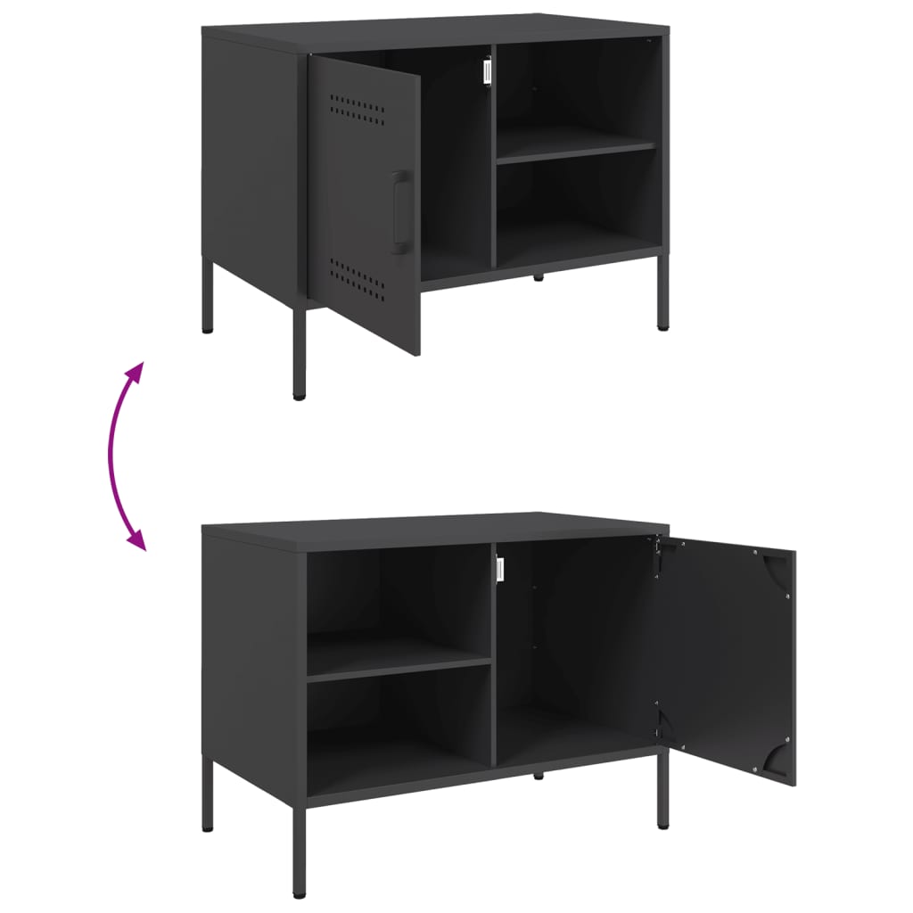 TV ormarići 2 kom crni 68 x 39 x 50,5 cm čelični